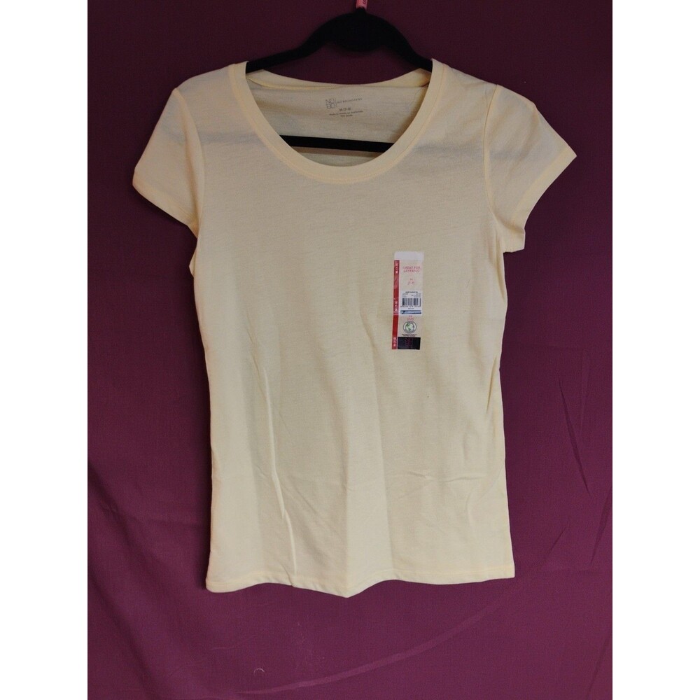 No Boundaries Womens Yellow Short Sleeve Tee Blend Medium 7-9
